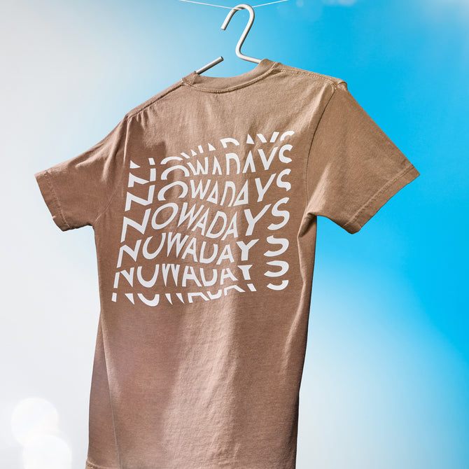 White/Brown Nowadays Wavy T-Shirt